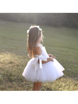 Baby Doll White Bow Obleka Za Posebne Priložnosti