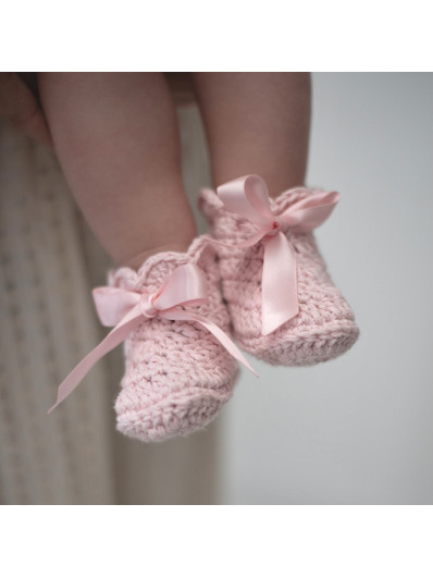 Pink Daisy Copatki Za Novorojenčke Iz 100% Bio Bombaža